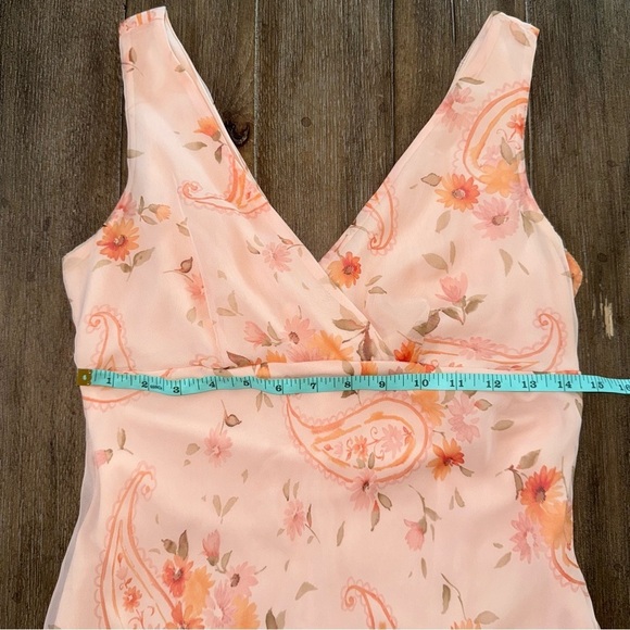 Vintage Floral Midi Dress Babydoll Women’s 6 Pink and Orange 90s y2k - Picture 5 of 7